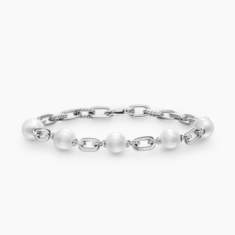 David Yurman Madison Chain Bracelet Silver with White Pearls